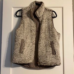 Reversible Sherpa and Olive Vest